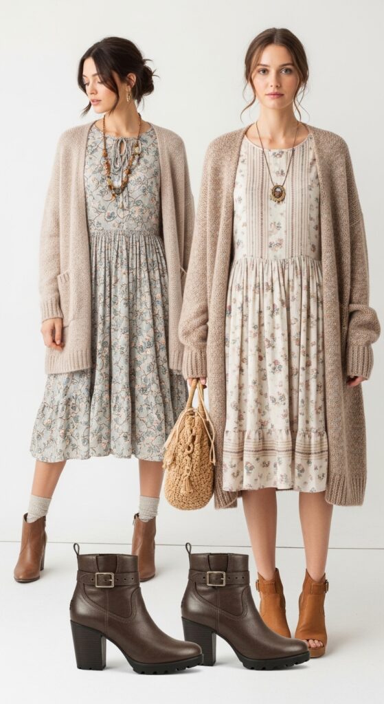 Vintage-Inspired Dress and Cardigan