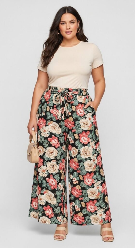 11 Essential Plus Size Spring Outfits to Try This Year 6 Wide-Legged Pants & Fitted Top