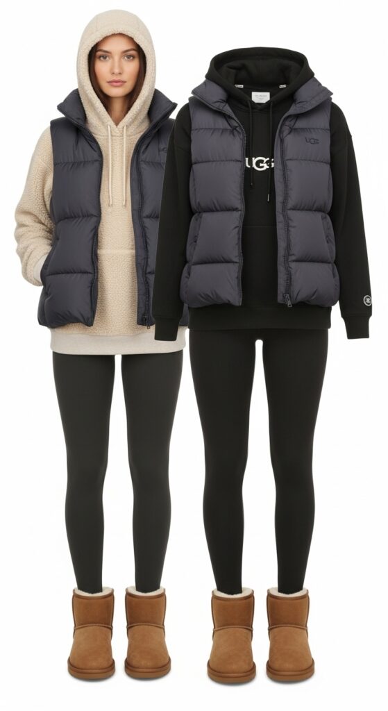 Winter-Ready UGG Boots + Puffer Vest