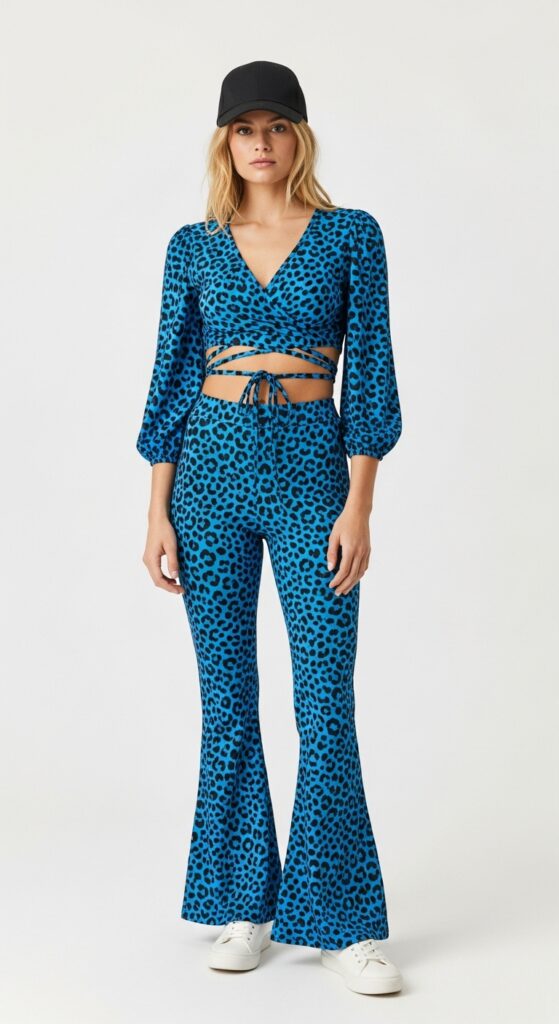 Wrap Crop Top and Leopard Print Flares
