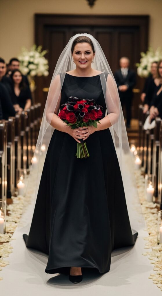 10 Stunning Plus Size Black Wedding Dresses for Curvy Brides 3 A-Line Black Wedding Dress