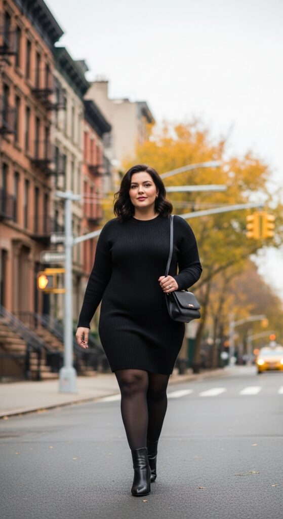 15 Plus Size New York Fall Outfits Curvy Women Will Love 6 All-Black Everything
