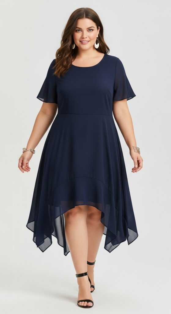10 Stunning Plus Size Beach Wedding Guest Dresses Curvy Women Will Love 7 Asymmetrical Hem Dress