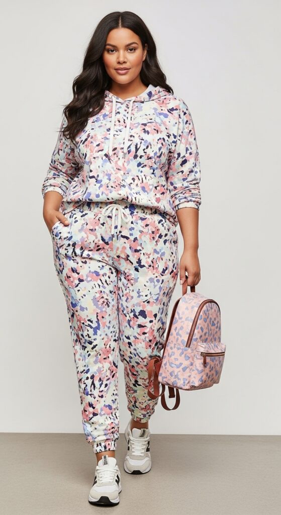 15 Plus Size Summer Mom Outfits Curvy Moms Will Love 10 Athleisure Set Joggers and Hoodie