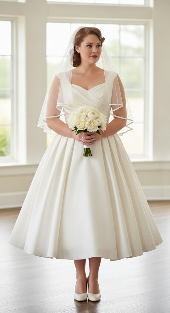 10 Stunning Plus Size Short Wedding Dresses Curvy Brides Will Love 7 Ballgown Tea-Length Dress
