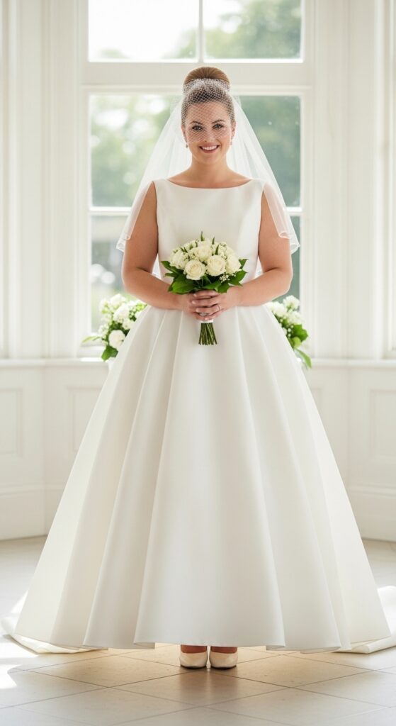 10 Simple Plus Size Civil Wedding Dresses Curvy Brides Will Love 9 Ballgown with Clean Lines