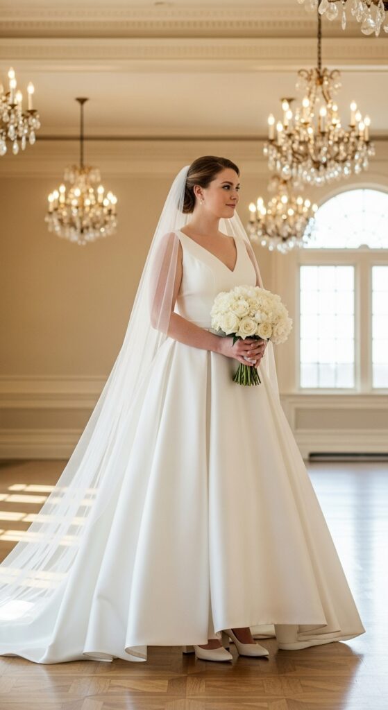10 Simple Plus Size Wedding Dresses for Curvy Brides 10 Ballgown with Clean Lines