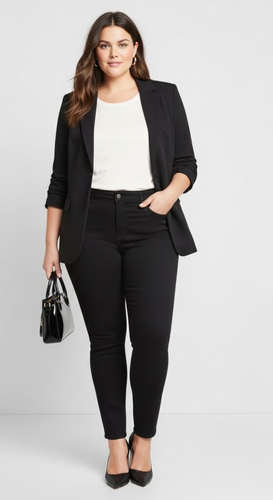 Black Skinny Jeans & Blazer Sleek and Polished