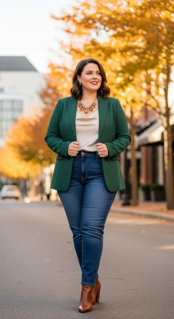 14 Plus Size Fall Nashville Outfits for an Unforgettable Trip 15 Blazer & Jeans