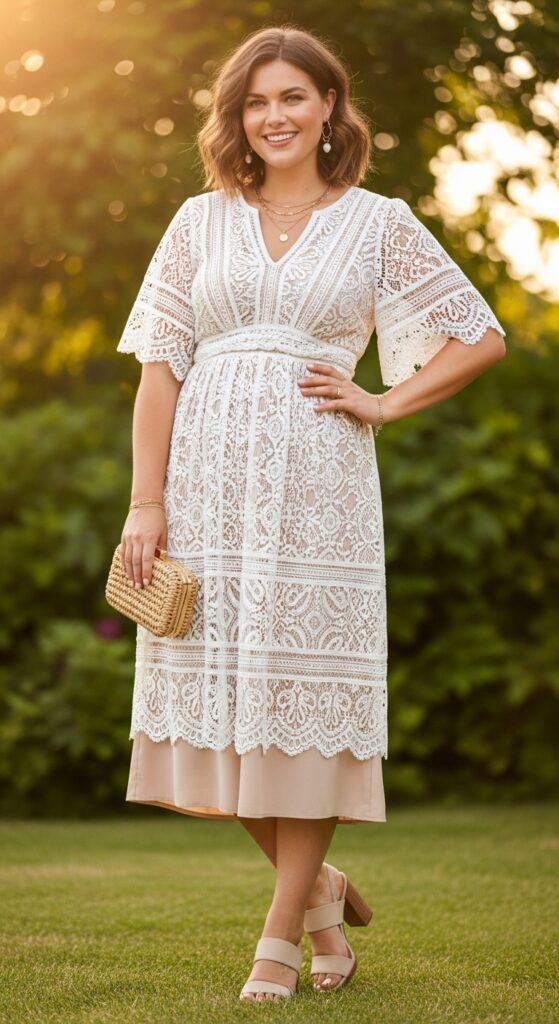 15 Plus Size Summer Mom Outfits Curvy Moms Will Love 16 Boho Lace Dress
