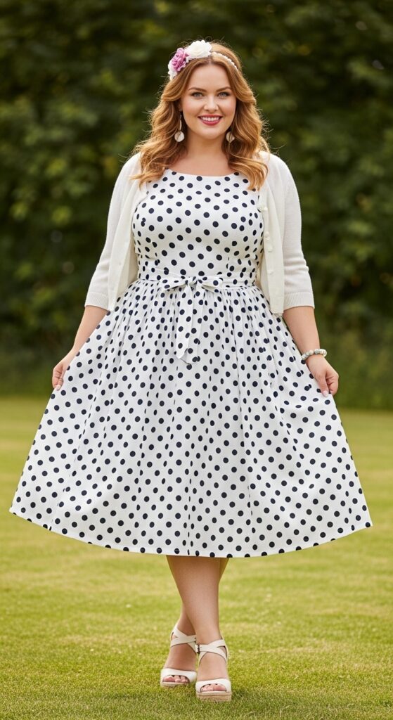 British Countryside Polka Dot Tea Dress