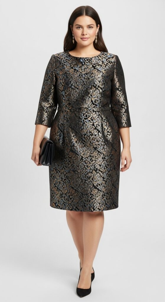 Brocade or Jacquard Dress