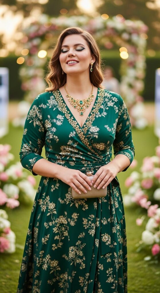 11 Stunning Plus Size Wedding Guest Dresses for Curvy Women That You’ll Love 3 Chic Wrap Dress