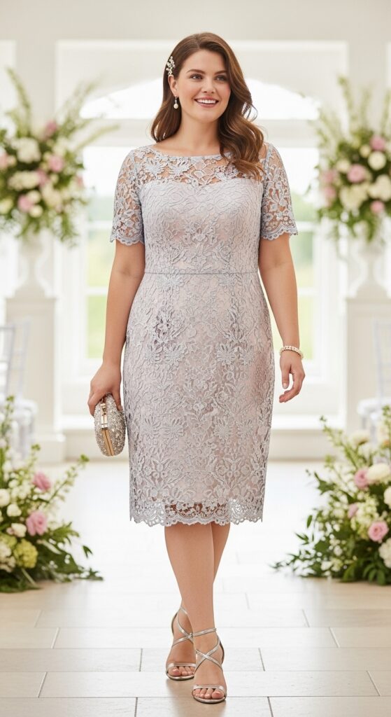 14 Stunning Plus Size Summer Wedding Guest Dress Ideas for Curvy Women 11 Classic Sheath Dress