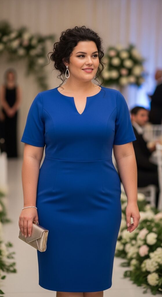 11 Stunning Plus Size Wedding Guest Dresses for Curvy Women That You’ll Love 7 Classic Sheath Dress