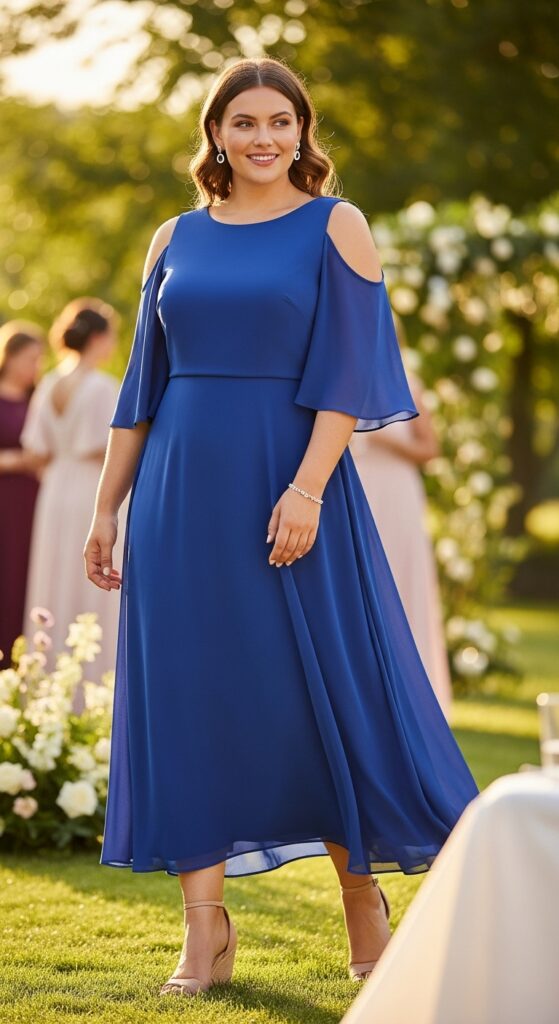 Cold Shoulder Chiffon Dress