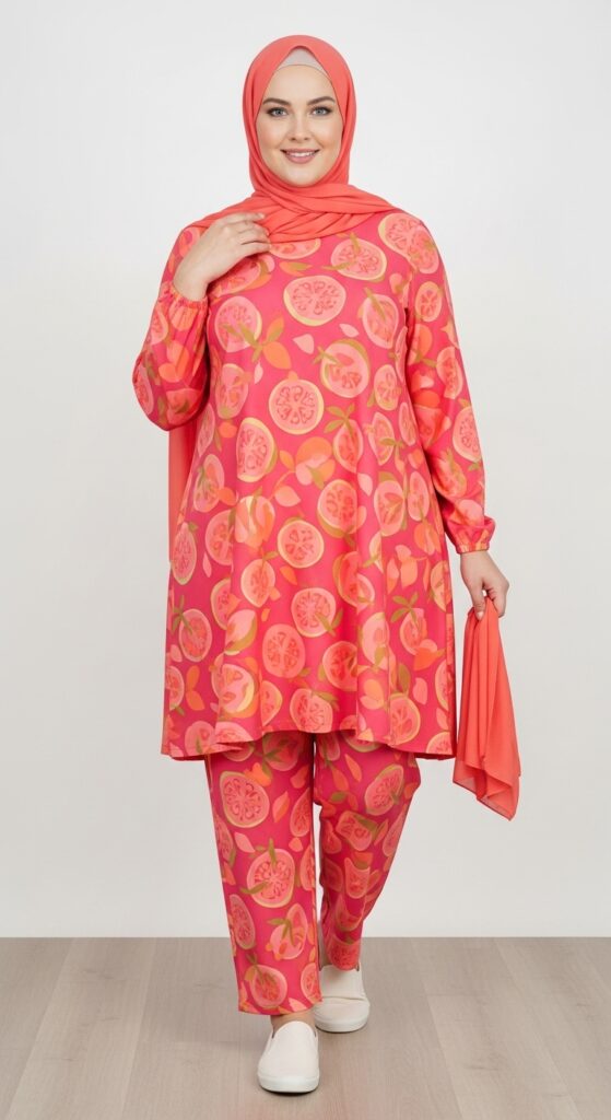 Coordinated Set in Guava Print