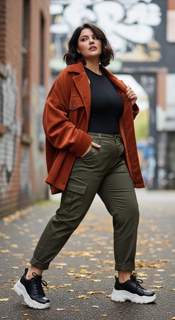 14 Plus Size Grunge Fall Outfits Curvy Women Will Love 8 Corduroy Grunge