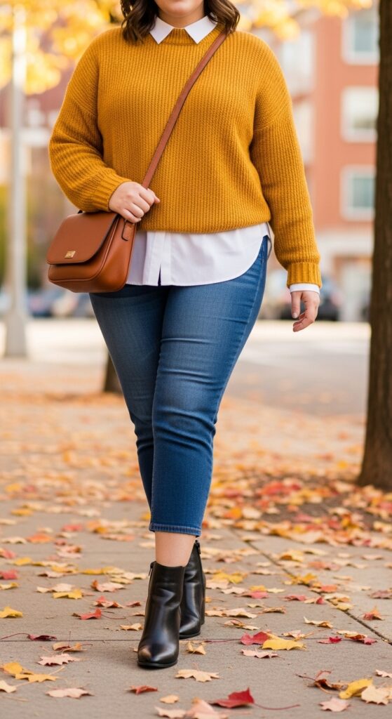 14 Plus Size Fall Transition Outfits to Master Every Temperature Swing 9 Cropped Pants & Bare Ankles