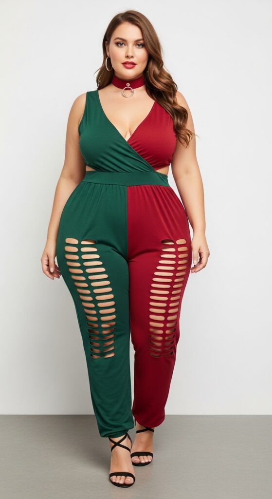 10 Fierce Plus-Size Summer Baddie Outfits for a Bold Curvy Look 6 Cut-Out Jumpsuit