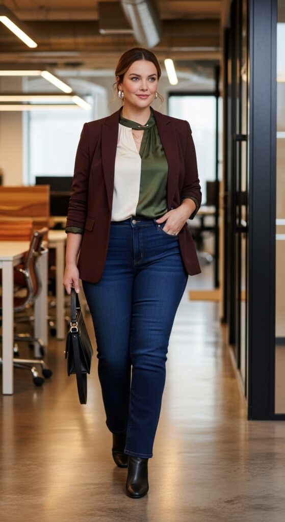 15 Plus Size Fall Work Outfits That Make You Feel Absolutely Fabulous (At Any Size!) 14 Denim Done Right (For Casual Fridays)
