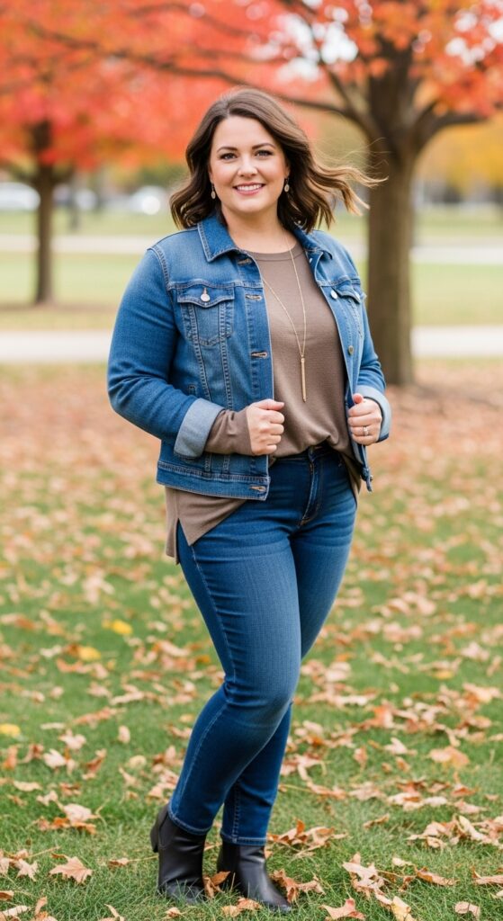 15 Plus Size Fall Mom Outfits Curvy Mothers Will Love 8 Denim Jacket & Everything