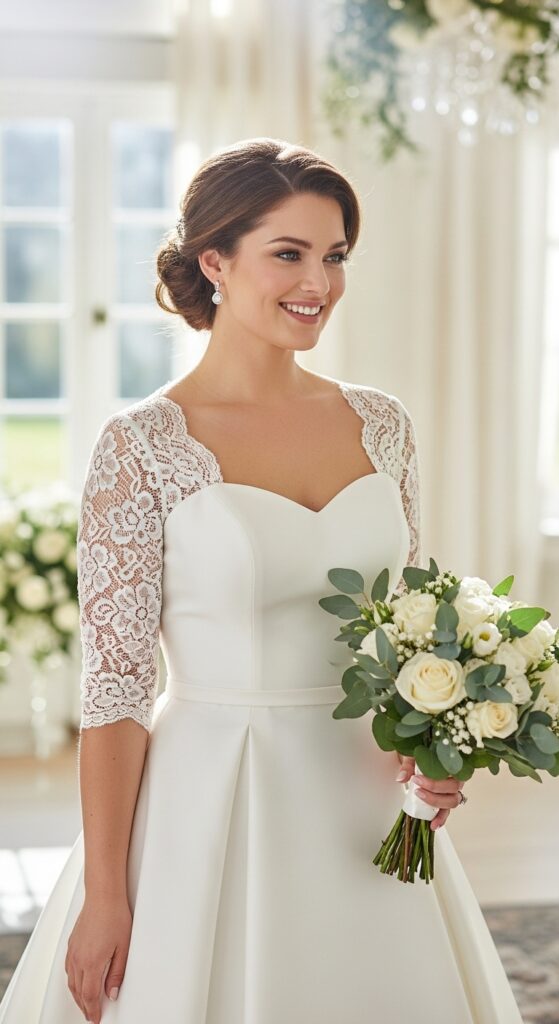 10 Simple Plus Size Wedding Dresses for Curvy Brides 7 Drop Waist Gown