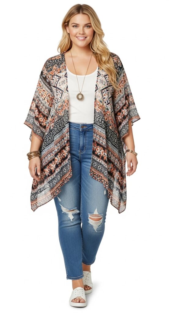 14 Plus Size Boho Summer Outfits Curvy Women Will Love 7 Effortless Elegance with a Kimono