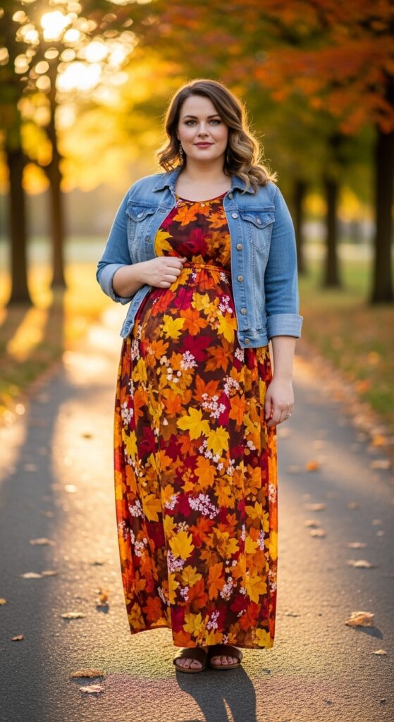 10 Stunning Plus Size Fall Outfits for Curvy Women with Big Stomach 6 Empire Waist Maxi Dress