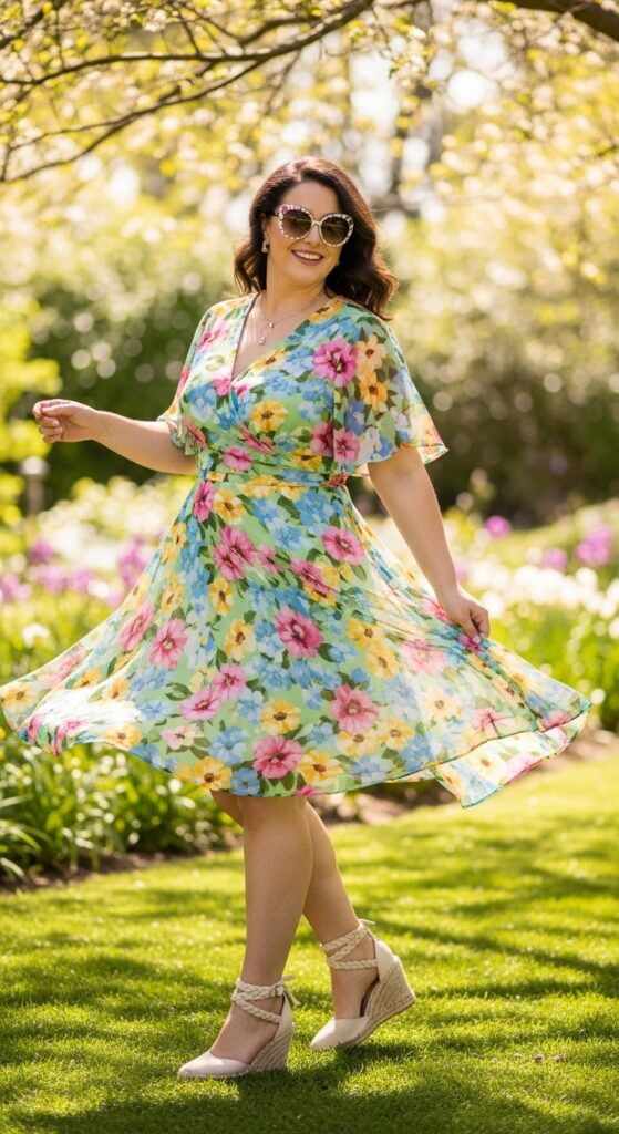 10 Stunning Plus Size Wedding Guest Cocktail Dresses for Curvy Women 10 Floral Chiffon Cocktail Dress