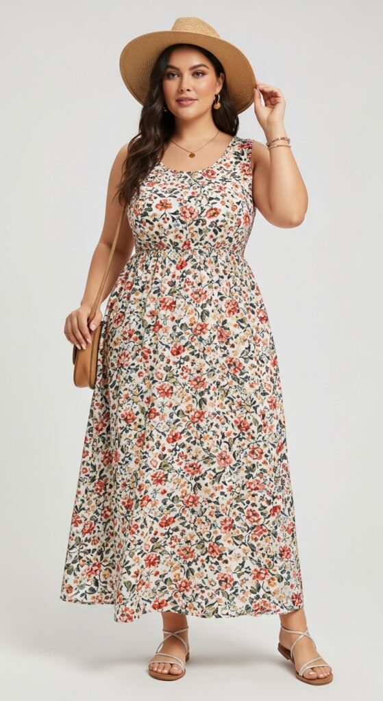 15 Plus Size Summer Mom Outfits Curvy Moms Will Love 3 Floral Maxi Dress