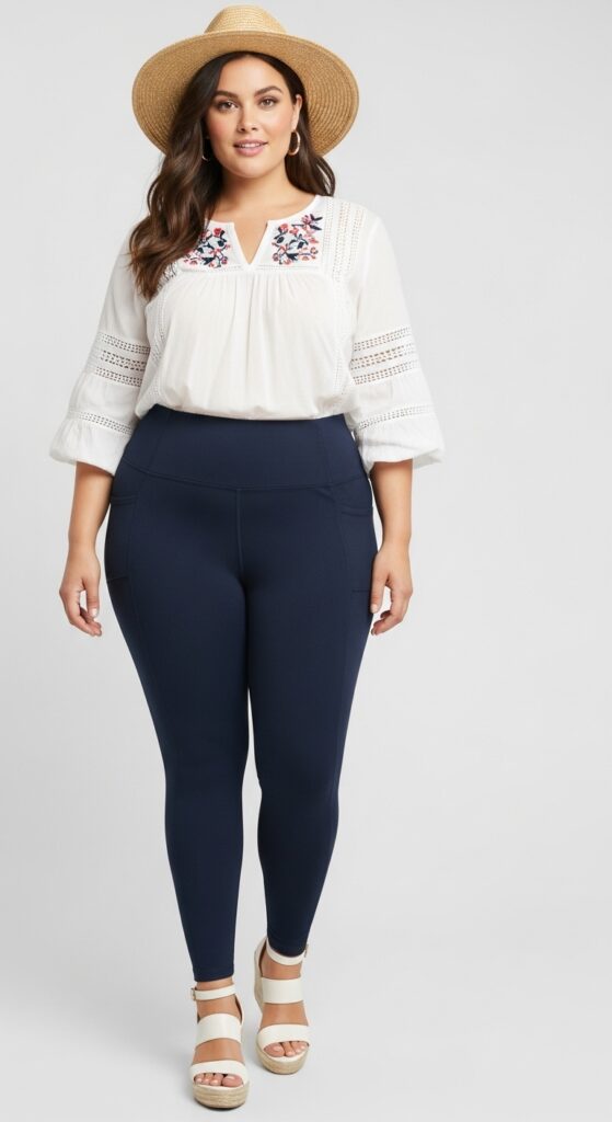 Flowy Blouse and Stretch Leggings