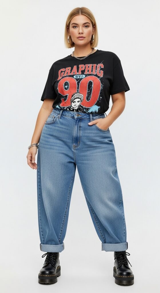 Graphic Tee and Baggy Jeans