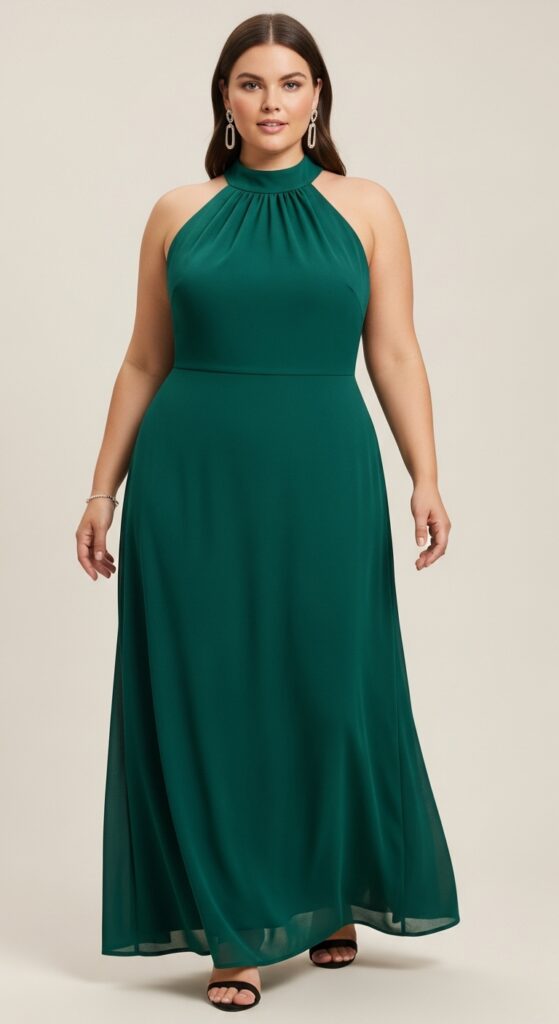 High-Neck Halter Dress