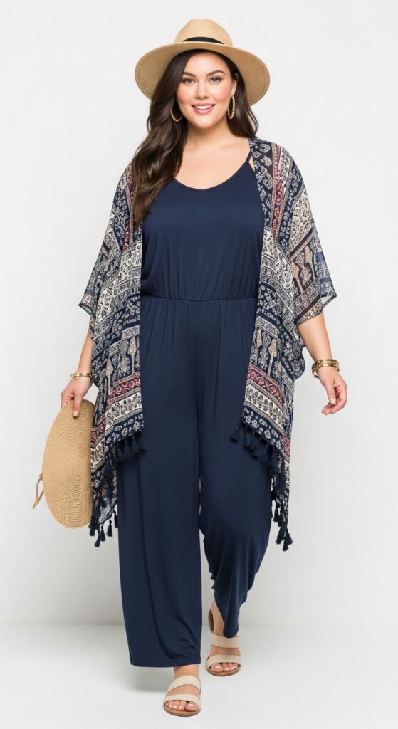 Jumpsuit with Kimono Layer