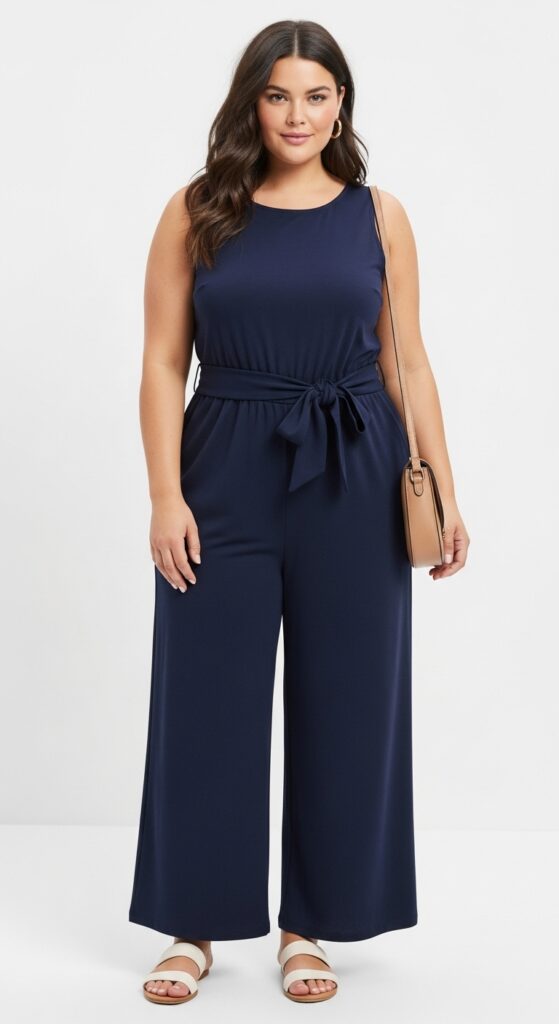 15 Plus Size Summer Mom Outfits Curvy Moms Will Love 7 Jumpsuit with Tie Waist