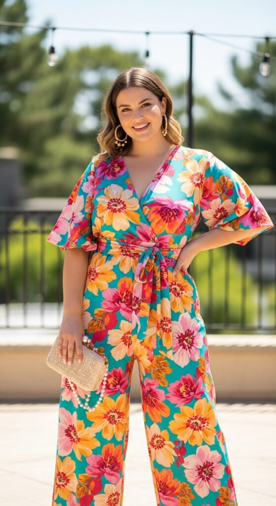 15 Stylish Plus Size Summer Birthday Outfits Curvy Women Will Love 6 Jumpsuit with a Belt