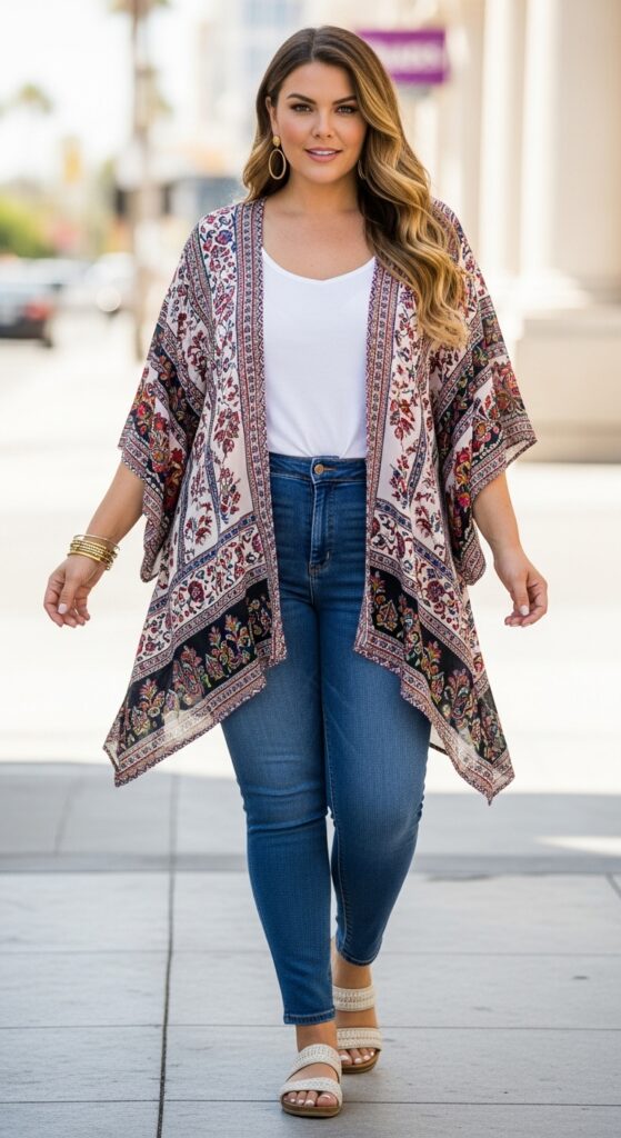 Kimono and Skinny Jeans Relaxed and Stylish