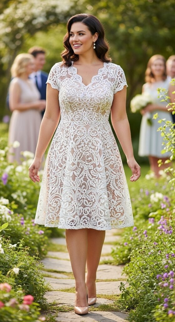 10 Stunning Plus Size Wedding Guest Cocktail Dresses for Curvy Women 4 Lace A-Line Cocktail Dress