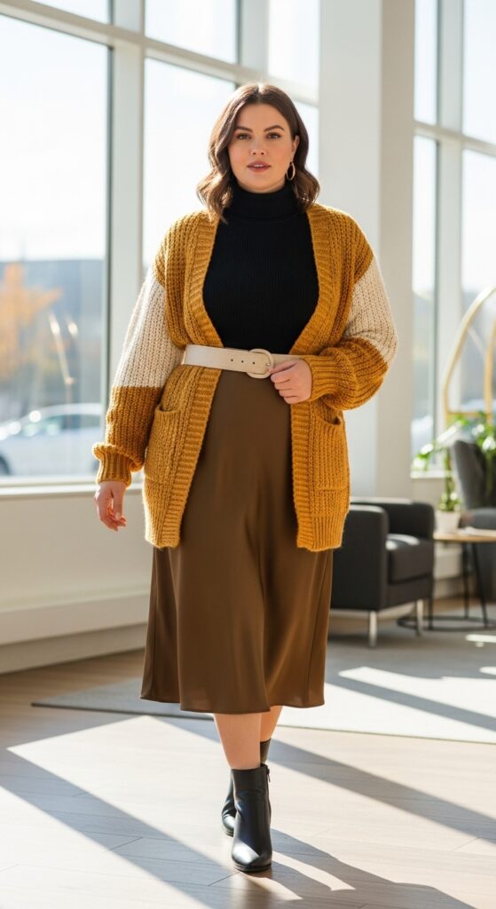15 Plus Size Fall Work Outfits That Make You Feel Absolutely Fabulous (At Any Size!) 11 Layered Knitwear