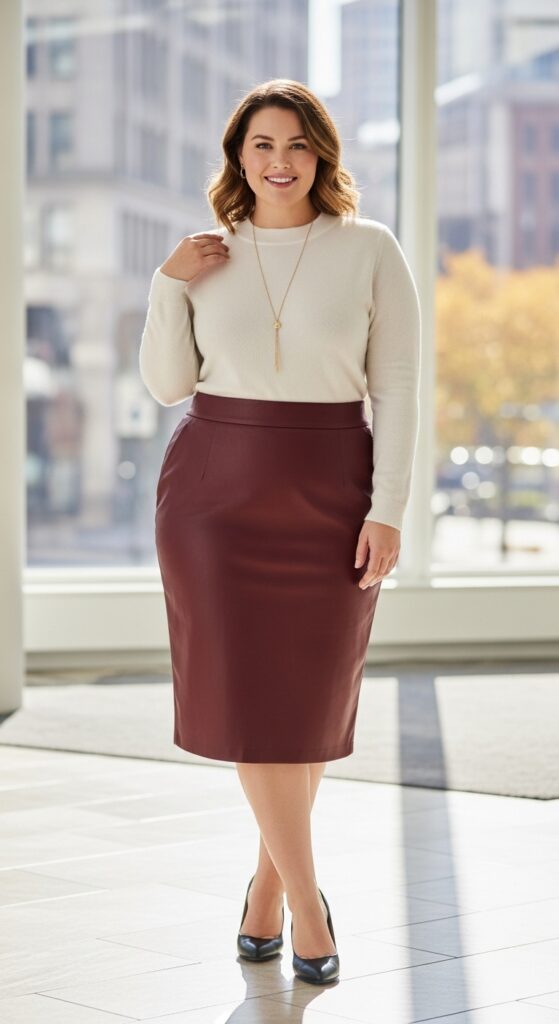 15 Plus Size Fall Work Outfits That Make You Feel Absolutely Fabulous (At Any Size!) 17 Leather-Look Luxe
