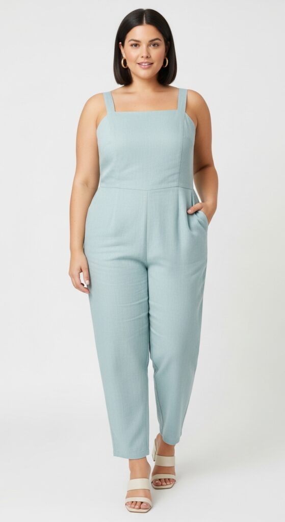 12 Plus Size Hot Summer Outfits Curvy Women Will Love 11 Linen Jumpsuit Stylish and Lightweight