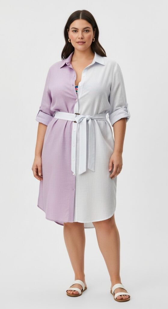 12 Stunning Plus-Size Summer Beach Outfits for a Chic Vacation Vibe 12 Linen Shirt Dress