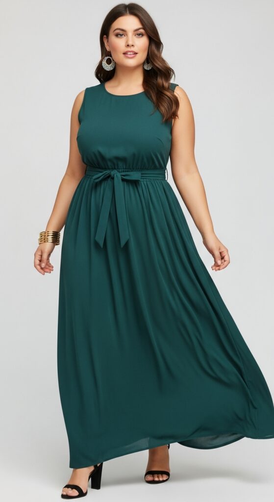 12 Classy Plus Size Summer Outfits Curvy Women Will Love 7 Maxi Dress with High Waist Chic and Flowing