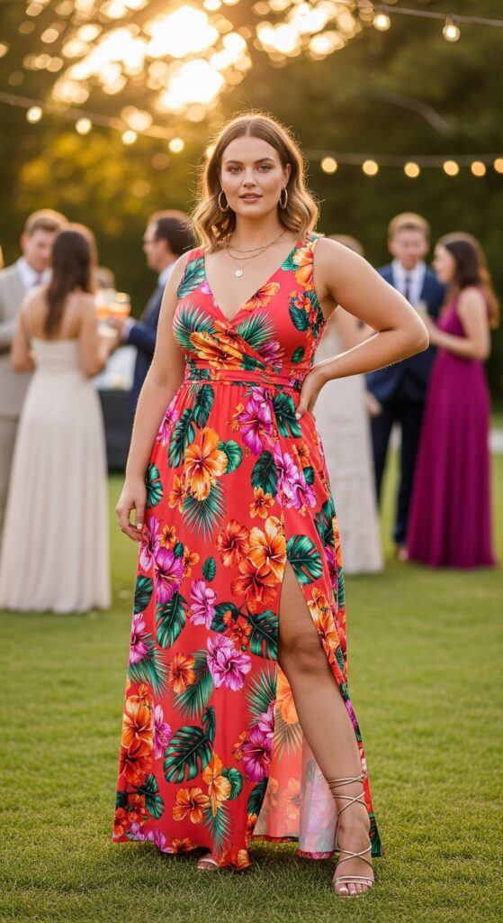 14 Stunning Plus Size Summer Wedding Guest Dress Ideas for Curvy Women 6 Maxi Dress with a Twist