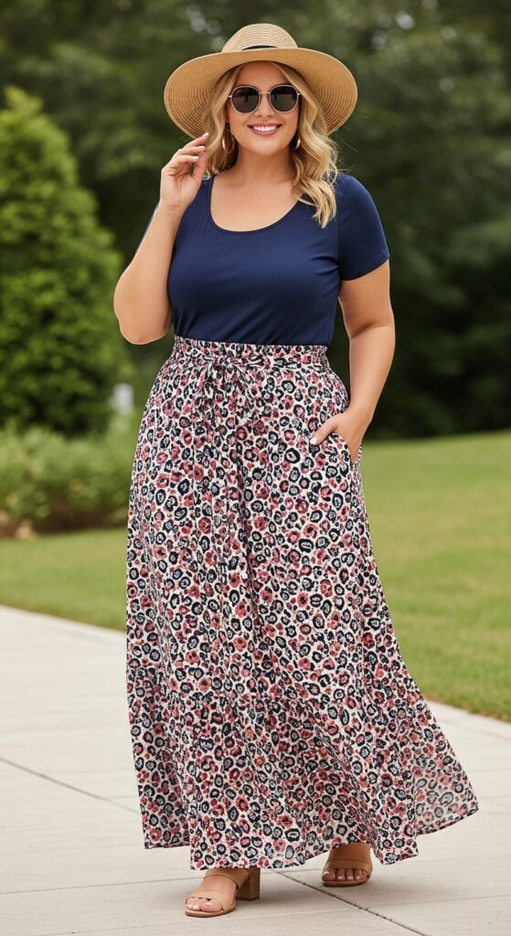Maxi Skirt & Fitted Top Comfortable and Classy