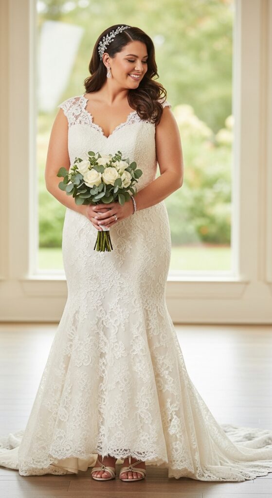 10 Simple Plus Size Wedding Dresses for Curvy Brides 11 Mermaid Style Dress
