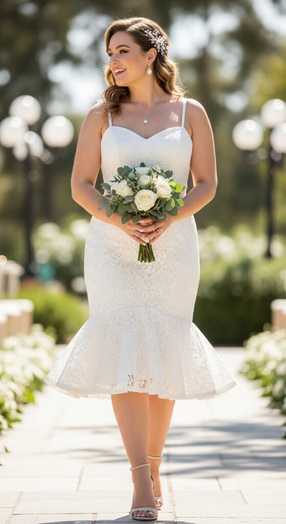 10 Simple Plus Size Civil Wedding Dresses Curvy Brides Will Love 10 Mermaid Style Midi Dress