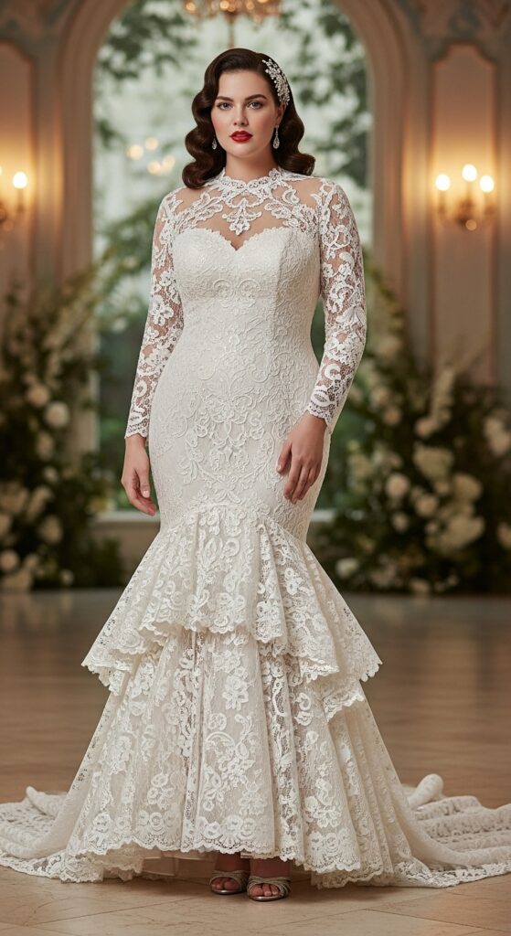 10 Stunning Plus Size Vintage Wedding Dresses for Curvy Brides 10 Mermaid Style Vintage Dress