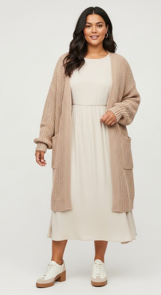 Midi Dress and Cardigan